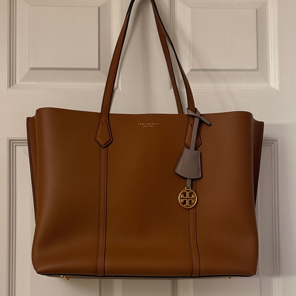 Tory Burch Tan Leather Tote - Triple Compartment